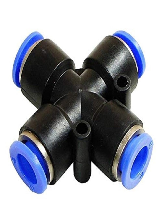 DLEIN 6mm x 6mm x 6mm x 6mm union cross Pneumatic air line Connector Quick one touch Fittings 4-Way Pneumatic Plastic Quick Air Hose Connectors Push in Connector Pneumatic Fittings Pneumatic air pipe(2-Pcs) - Image 2